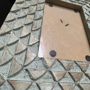Picture Frame for 4x6 Made in India Dragon Scale Carved Geometric Pattern